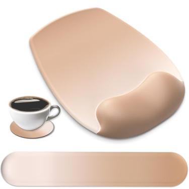 Imagem de AKIT Novo mouse pad ergonômico com descanso de pulso para teclado de computador, tapete de pulso de gel macio, tapete de mouse, mousepad, tapete de jogos para escritório, acessórios de mesa, casa