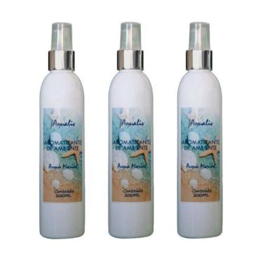 Imagem de Kit 3 Aromatizador Ambientes Aroma Acqua Marine Frasco 200Ml - Borlen
