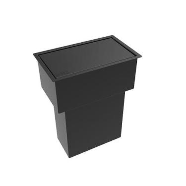 Imagem de Lixeira Retangular Embutir Preta 5 L Para Bancada - Click - HZ