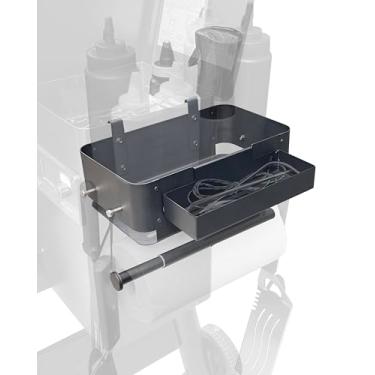Imagem de Caixa de armazenamento para Traeger Pellet Grill Caddy com suporte de toalha de papel, caixa de sonda de temperatura e ganchos para pendurar – Acessórios para defumador para Traeger Pro Series 22/34