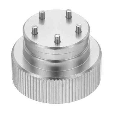 Imagem de HARFINGTON Ferramenta de chave de parafuso de peso de golfe, liga de alumínio, furo de 5 pinos redondo, ferramenta de substituição para taco de golfe com faixa elástica para putter traseiro de botão