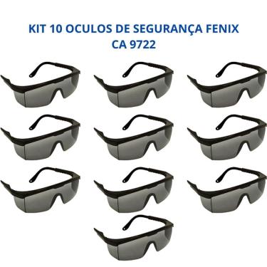 Imagem de Kit 10 Óculos Segurança Fenix Proteção Uv Antirrisco Danny CA 9722