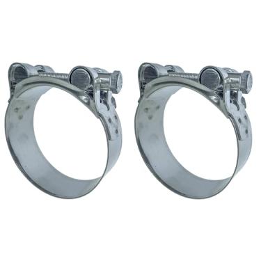 Imagem de Bekelan Braçadeiras de mangueira T-Bolt, braçadeira de correia de tubo ajustável resistente de 56-59 mm, aço inoxidável 304 e faixa larga para braçadeira de exaustão 2,25 (2,2 a 2,3 polegadas, pacote