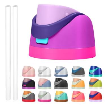 Imagem de Tampa de substituição para Owala Freesip, compatível com Owala Cup 473 ml, 680 g, 946 ml, 1,134 g, acessório de substituição e canudos, à prova de vazamento, livre de BPA (roxo rosa)