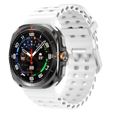 Imagem de Sodhad Pulseira de silicone macio compatível com Samsung Galaxy Watch 7 de 44 mm e 40 mm e pulseiras esportivas respiráveis para Galaxy Watch 7 6 5 4 de 44 mm e 40 mm / 6 Classic de 43 mm 47 mm / 5