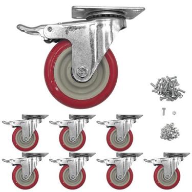 Imagem de Casters Htudcoue 8 peças de 10 cm de carga pesada 1000 kg com freio