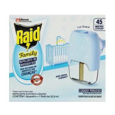 Imagem de Repelente Elétrico Líquido Raid Family 1 Aparelho + 1 Refil De 32,9ml