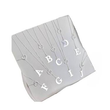 Imagem de Colar Feminino Gravatinha de Letra Inicial Folheado a Ouro e Prata925(K prata)