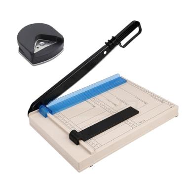 Imagem de YCWF Cortador de papel de guilhotina, cortador de papel resistente de 30 cm com canto arredondado, capacidade de 12 folhas, aparador de papel guilhotina para artesanato, sala de aula e escritório