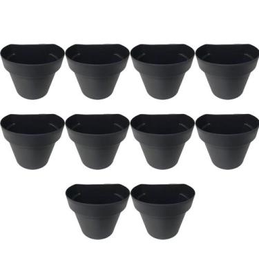 Imagem de Kit 10 Vasos de parede meia lua para plantas flores folhagem suculenta
