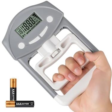 Imagem de Testador de força de aderência, dinamômetro de mão, testador eletrônico de força de aperto de mão, fortalecedor de mão, medidor digital de treinamento de mão 99,8 kg para esportes, escola, escritório