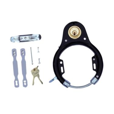 Imagem de Colaxi Cadeado de bicicleta portátil, trava de roda antifurto com chave, travas de bicicleta para bicicleta, ciclismo, skate