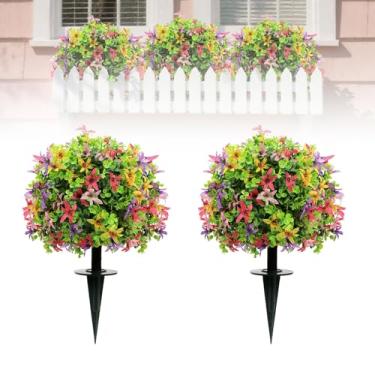 Imagem de Oncidium-Artificial Bucha de bola de buxo 68,5 cm com resistência UV nominal com ponta. Decoração interna/externa, pacote com 2