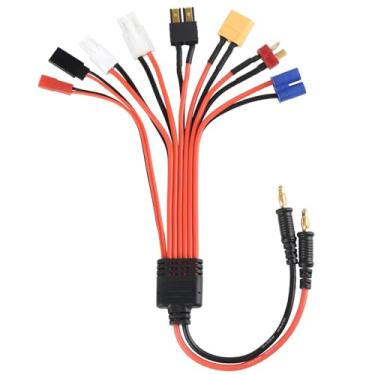 Imagem de Cabo divisor adaptador de carregador de bateria Lipo RC 8 em 1 – Conector universal para plugue banana de 4,0 mm para TRX, T-Plug, Futaba, Tamiya Mini, XT60, EC3, JST