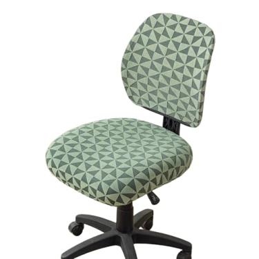 Imagem de Lzyjckh Capa para Cadeira de Escritório 2 Peças, Capa para Cadeira de Escritório e Computador Capas Elásticas para Cadeira Protetores de Almofada para Assento de Cadeira Giratória,Green