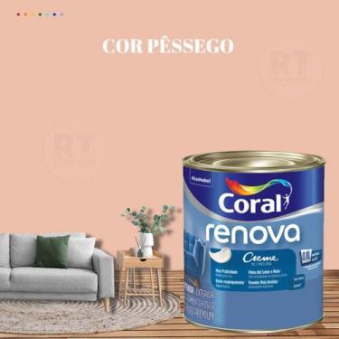 Imagem de Tinta de Parede Acrílica Coral Renova Cor Laranja 800ml Lavável Premiu