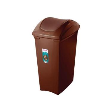 Imagem de Lixeira 40,0L Coleta Seletiva Basculante Marrom Sanremo