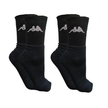 Imagem de Kit 2 pares meia esportiva kappa cano longo atoalhada - tam 39-44, Pre