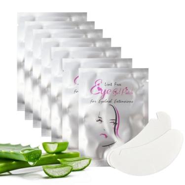 Imagem de Almofadas sob os olhos em forma de V, extensão de cílios, aplique de hidrogel natural para suprimentos de extensões, kit de máscara de maquiagem profissional de beleza (prata)