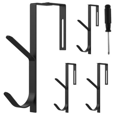 Imagem de XYDHQS 4 ganchos de parede de cubículo, ganchos de cubo ajustáveis com chave de fenda, ganchos de cubo de metal que economizam espaço para pendurar roupas, chapéus, toalhas, adequados para a maioria