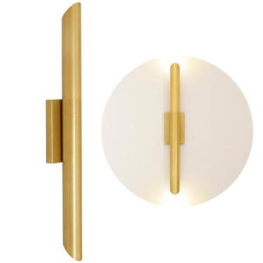 Imagem de Arandela Parede Tubo Cilindro 2 Fachos Alumínio Dourado 50Cm - Single 