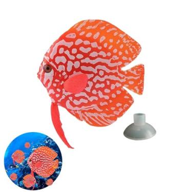 Imagem de JLEivvi Enfeite de aquário simulador de peixe realista flutuante de brilho falso com ventosa decoração natural efeito de brilho para decorar aquários