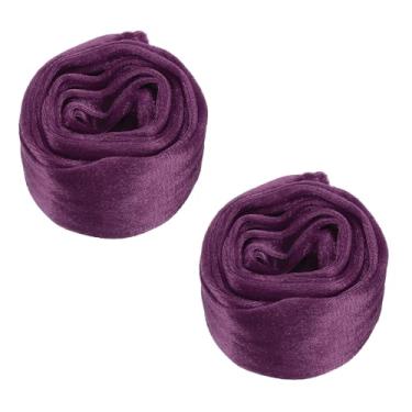 Imagem de PATIKIL Capa de corrente de lustre de 1,5 m, 2 peças de tecido de veludo manga de corrente de tecido capas decorativas para fios de candelabro, cabo giratório, estilo zíper, roxo