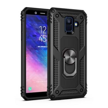 Imagem de SORAKA Capa para Samsung Galaxy A6 Plus 2018 com suporte para anel Capa Slim Fit de TPU macio Capa Samsung Galaxy A6 Plus com placa de metal para suporte magnético de telefone para carro