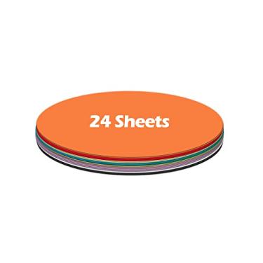 Imagem de Ezyaid Círculos de papel cartolina com cores sortidas, cartolina grossa com recorte redondo de 25 cm para artes e artesanato infantil, circular 41,7 kg/250 g/m², cartão pesado pré-cortado, 24 folhas
