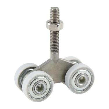 Imagem de Fenteer Conjunto de substituição de polia de rolo para porta de correr, ferragens resistentes, roda de trilho suspensa, roda de trilho deslizante para portão