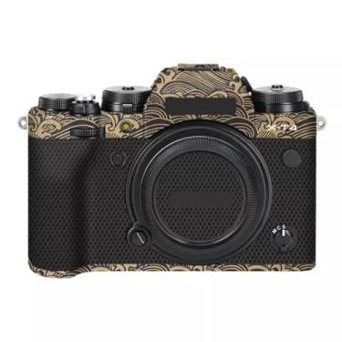 Imagem de X-T4 Adesivo de capa de câmera para FujiFilm X-T4 protetor de câmera película protetora anti-arranhões decoração XT4 (ouro onda)