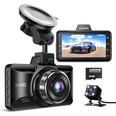 Imagem de AZDOME Câmera veicular Dash Cam FHD 1080P com visão noturna, tela IPS de 7 cm, grande angular, monitor de estacionamento, sensor G, gravação em loop, cartão SD (M01 Pro)