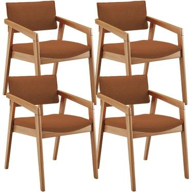 Imagem de Kit 04 Cadeiras Para Sala de Jantar Estar Living Giorgia B04 Bouclê Terracota - Lyam Decor