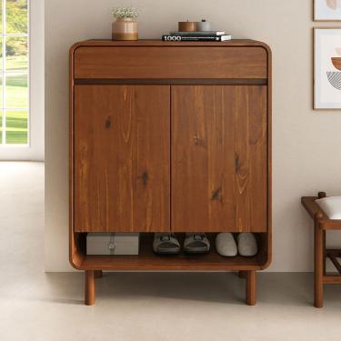 Imagem de Sapateira Vertical Hall Entrada 18 Pares Sapatos 45 Prateleiras Ajustáveis Castanho JUAN