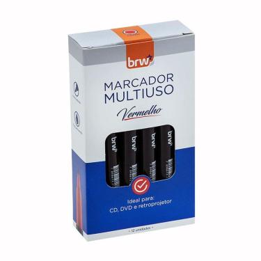 Imagem de Pincel para retroprojetor 2mm Vermelho CA5003 com 12 unidades - BRW