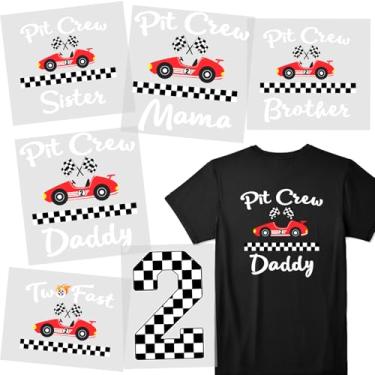 Imagem de Ulmisfee Folhas De Adesivos Com Estampa Prensa Térmica E Ferro Dois Times Box Rápidos, Letras Vinil Para Transferência Tema Carro Corrida 2º Aniversário, Camisetas Decoração Festa Aniversário