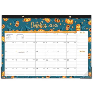 Imagem de Calendário de mesa 2026 - janeiro de 2026 a dezembro de 2026, calendário de mesa 2025-2026 grande, 43 x 30 cm, blocos pautados grandes, listas de tarefas e notas, protetores de canto