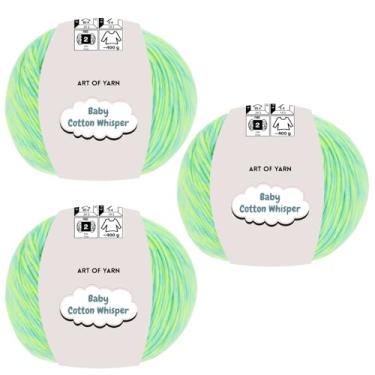 Imagem de Art of Yarn Baby Cotton Whisper 50% algodão 50% acrílico fino 2 fios variegados multicoloridos para tricô, crochê, amigurumi 50 g, 165 m (180,44 jardas) (Soft Coral Dream, pacote com 3)