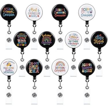 Imagem de TaoBary 12 peças de presentes de conselheiro escolar retrátil para conselheiro arco-íris com clipe jacaré para presente de agradecimento ao professor de Natal de volta às aulas