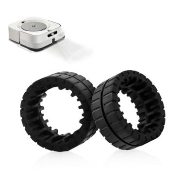 Imagem de 2 peças de pneus de borracha de substituição antiderrapantes resistentes ao desgaste para iRobot Braava Jet M6 Robot Aspirador de pó acessórios de pele