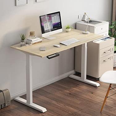 Imagem de YAYA2021-SHOP Escrivaninha de computador para escritório em casa, mesa elevatória elétrica, estação de trabalho de escritório inteligente, simples, moderna, PC, laptop, mesa de estudo, escrita, 4