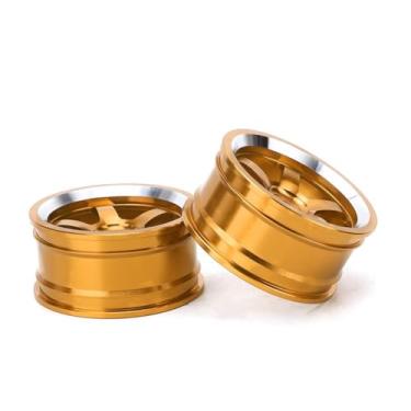 Imagem de equlup RC Wheel Hub, 4Pcs 1/10 Aluminum Alloy Wheel Hub Accessory RC Parts Upgrade Wheel Adapter Hub Extension Combiner for HSP 94 Drift Car (Yellow)