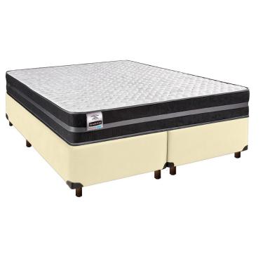 Imagem de Conjunto Cama Box Bege Queen + Colchão Molas Ultralastic Bogota Inducol