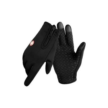 Imagem de Luvas térmicas antiderrapantes de bicicleta com tela de toque à prova d`água