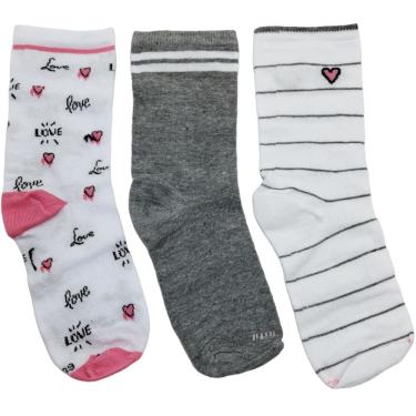 Imagem de Meia Kit 3 Pares Feminino Casual Cano Longo Algodão Trifil T6004k