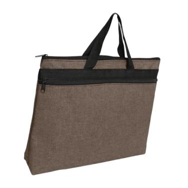 Imagem de Esquirla Pasta de negócios organizadora de arquivos estojo portátil bolsa de armazenamento de viagem bolsa de documentos para trabalho viagem de negócios, Cáqui 38x7x30cm
