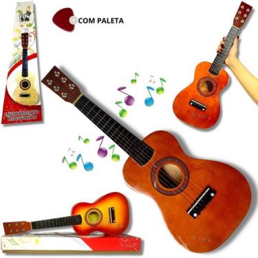 Imagem de Mini Violão Infantil De Madeira Semi Profissional Brinquedo - Europio