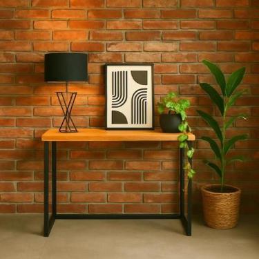 Imagem de Aparador Buffet De Madeira Preto Mesa Auxiliar Para Objetos De Decoraç