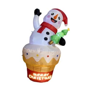 Imagem de Fancyes Inflável de Natal com iluminação LED, plugue UE, decoração de boneco de neve de Natal, decoração de quintal