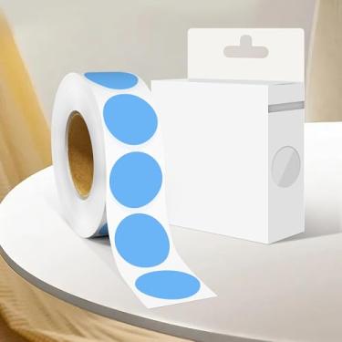 Imagem de Adesivo redondo de 2,5 cm com código de cores, 1000 adesivos de rolo de pontos, etiquetas de círculo azul celeste para escritório e casa